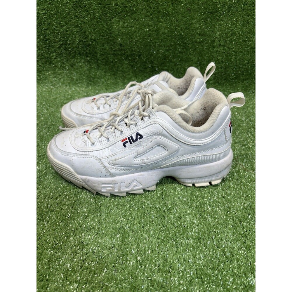 Fila Disruptor 2 Shoes Womens Sz 8.5 White Chunky Low Top Sneakers 5FM00002-125